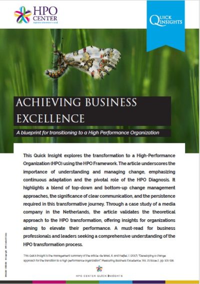 ACHIEVING BUSINESS EXCELLENCE - A blueprint for transitioning to a High Performance Organization