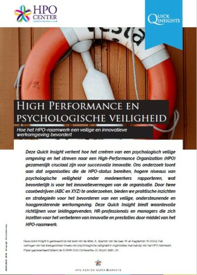 High Performance en psychologische veiligheid